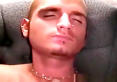 Sexy blonde twinks jerks his cock