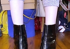 Kinky teen couple practices bdsm foot fetish