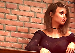 Brunette tempts bartender with her big ass during late-night shift