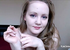 Kaidence King teases in chastity panties with a smirk