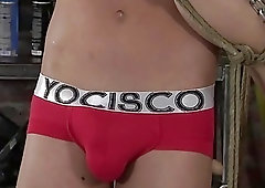 Strung-up teen gets his ass worked over