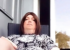 Nicki-Crossdress in marvelous Stocking & Sundress taunting her Manmeat - Crossdresser - Transvestit