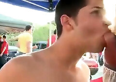 Pledge Sucks Dick At Public Tailgate BBQ Facial 4