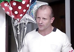 We reach fresh heights with a sensational classic in the Obscene Delivery sequence, Bailey Paris is sitting at home clothed in a chic ebony trouser dr