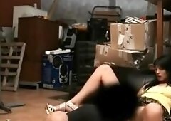 Slender brunette with small tits feeds her hunger for cock