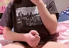 Young beautiful trans cum and ass