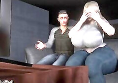 Dude cheats on his wife with his youthful assistant whilst his wife watches - CG Anime - OCICI