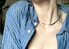 Playful girlfriend disrobes after your date