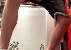 Exhibition Twink jerks off in a train 9