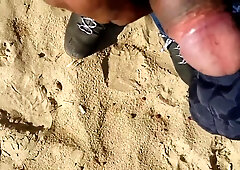 Str8 men jerking in beach for a slut 2