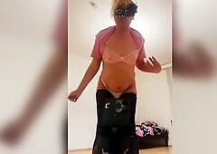 Trans gender cutie striptease