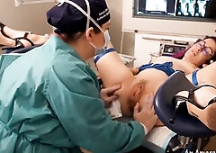 In advance of I can perform Magdalena's speculum and vaginal ultrasound exams, I must make sure that babe's well lubricated. With her squirt