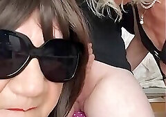 Happy old guy with two sucking matures CD