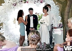 VIP4K. Bride was screwed hard and got anal creampie whilst guests were watching