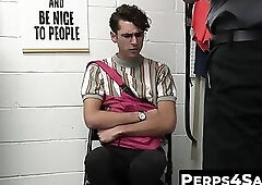 Nerdy stud Mark Something assfucked by officer Cole Church