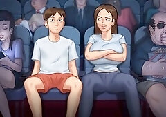 Fingering orgasm, sex in movie theater, movie theatre