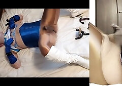Chun Li cosplay with female mask for an intense nipple and prostate pleasure session