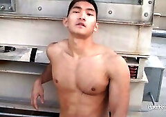 Asian chinese handsome boy jerking off