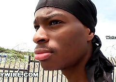 GAYWIRE - Gangsta Pimp Sells His Black Butt For Some Cash Money On Da Streets