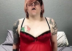 Crimson Satin Black Fake Penis