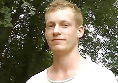 Inked gay ravaged in outdoor gangbang