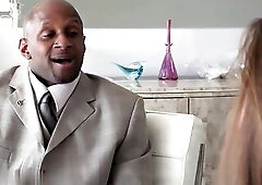 Bad high angel gets hard banged by large ebony shlong and facialed