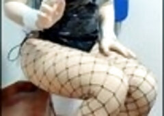 Thicc Bunny Kigurumi Masturbate Orgasm solo