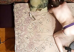 Femdom - Massive Boobs Female-dom chap Constricted Arsehole With anal vibrator