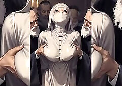 Hijabi Muslim Babes Degraded & Ravaged by Ugly Fat Dirty Old Men Squeezed, Kissed, Fucked Hard Part