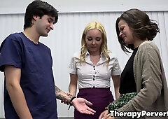 Stepsiblings Dharma Jones and Elias Cash have a threesome with MILF therapist Aa