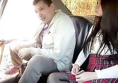 Sweetheart youthful slut tried to cheat a taxi driver and got screwed hard