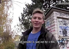 Hot blonde twink cums hard after anal