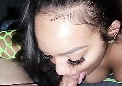 THICK BLACK mother I'd like to fuck DEEPTHROATS AND GETS STUFFED WITH WHITE SCHLONG!