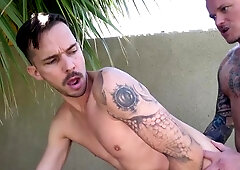 Manalized: Dirty Danny Blue slurp throat fuck in the woods