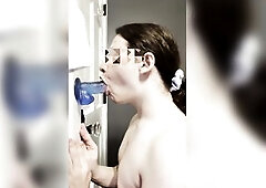 Sissy Practices Penis Sucking and Deepthroating On A Sex toy