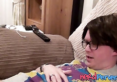 Natural tits teen Missy Kink deepthroats big nerd dick P-O-V