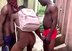 Hard core sex outdoor threesome