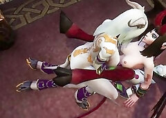2 Draenei Demon Penis Beauties are banging a hot Succubus in a Warcraft Trio.