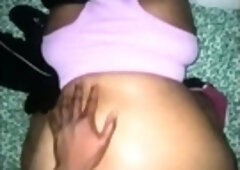 Pink labia close up of naive brunette