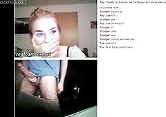 Golden-Haired 21yo hotty suprised when this babe sees large schlong