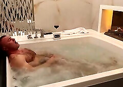 Hairy Muscle Stud: Luxury Jacuzzi Strip & Raw Jerk off - 4K Bodybuilder Solo