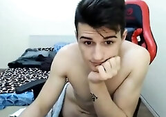 Romanian Amateur Twink Strokes Big Cock on Webcam