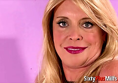 Blonde stepmom mastering hard shaft as a pro