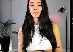 Chubby Brunette Big Boobs Dildo Masturbation