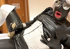 Thigh high boots, cum on clothes