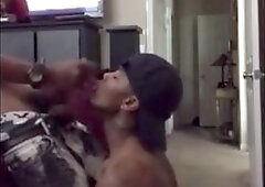 Black Thug Gives Head to His Homie and Swallows His Cum 4