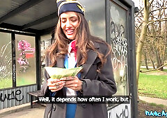 Shy Flight Attendant Seduced by Public Agent during Layover - Cum Fly With Me - Coco Bae and Martin Gun