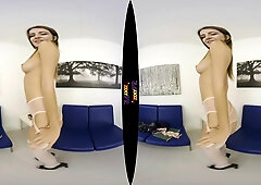 Overworked; Secretary Office Nylons Garter Belt Strip Solo Trimmed Pussy