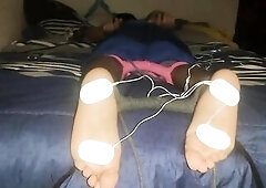 Foot Punishment - Boy Feet Fastened and Electrified