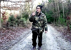 Tattooed vixen unleashes raw excitement in the dense forest, dropping to her knees for a palpitating ramrod tease previous to bending over for intensi